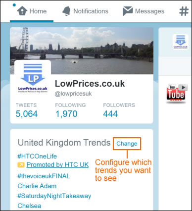 Configure Twitter Trends