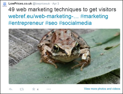 Tweet that adds value and uses a good photo